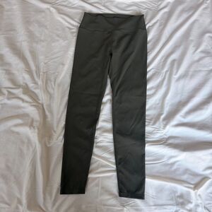 Ribbed High Waist Leggings – Women’s Medium – Olive Green Athleisure